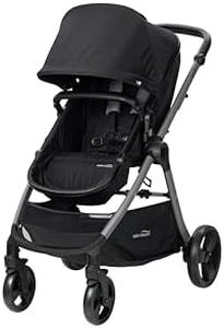Safe-n-Sound Cosy Lux Stroller, 4 in 1 Comfortable Travel System, XL 10kg Basket Size, Easy Fold, Extra Large UPF 50+ Extendable Canopy, Travel System Compatible, Black (30179)