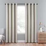 ECLIPSE Cara Grommet Top Curtains for Bedroom, Single Panel, 50" x 84", Linen