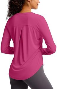 Soothfeel Women's UPF 50+ Sun Shirts Long Sleeve SPF UV Protection Rash Guard Lightweight Quick Dry Hiking Workout Tops Roses