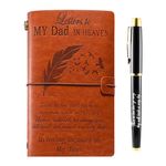 Memorial Gifts for Loss of Father, In Memory of Loved One Gifts Refillable Leather Journal, Grief Gifts Sympathy Gifts for Loss of Dad, Bereavement Gifts for Loss of Father, Letters to My Dad in Heaven