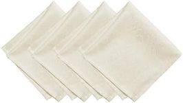 Elrene Home Fashions Caiden Elegance Damask Fabric Napkins (Set of 4), 17" x 17", Ivory