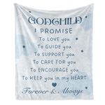 InnoBeta Godchild Gifts Blanket for Baby Girls, Boys - Baptism Gifts - Throw, Flannel Blanket, 30" x 36"