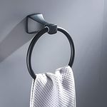 Plantex Space Aluminium Napkin Holder for Wash Basin/Towel Ring/Napkin Hanger/Towel Hanger/Bathroom Accessories (Black Powder Coated)