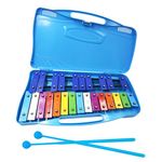 Soulmate Xylophone, 25 Note Glockenspiel Xylophone for kids Colorful Musical Toy Metal Keys,Professional Xylophone Instrument with case and Two Safe Mallets for Beginners, Music Teaching, Gifts(Blue)