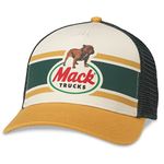 AMERICAN NEEDLE Mack Trucks Officially Licensed Trucker Apparel Adjustable Baseball Hat, Sinclair (Ivory/Green/Yellow), One Size