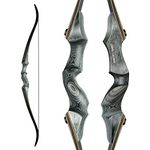 Black Hunter Takedown Recurve Bow, 60" Right Handed with Ergonomic Design for Outdoor Training Practice (25 lb, Right Hand)