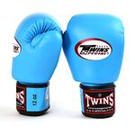 Twins Boxing Gloves BGVL3 Muay Thai Sparring Gloves 10oz 12oz 14oz 16oz Adult Kickboxing Hook & Loop Training Gloves (10oz, Sky Blue)