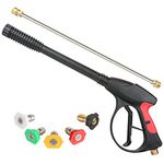 Sooprinse High Pressure Washer Gun Power Spray Gun 4000psi with 19 inch Extension Replacement Wand Lance5 Quick Connect Nozzles for Honda Excell Troybilt Generac Simpson Briggs Stratton