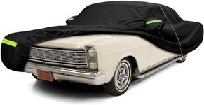 SAPUBK Waterproof Car Cover Compatible with 1960-1974 Ford Galaxie 500/XL/Starliner/Fairlane Sedan/Coupe/Hardtop, All Weather Classic Car Covers with Inner Cotton&Zipper Door for Snow Rain Protection