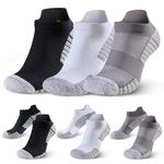 HUEGLO 3 Pairs Neuropathy Compression Socks For Women Men Neuro Socks Ankle Trainer Running Sports Socks Non slip Plantar Fasciitis Support Socks (UK, Alpha, L, Regular, Regular, Black+Grey+White)