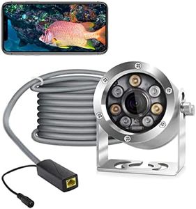 Barlus Underwater Camera POE 5MP CMOS Lens 100° Wide-Angle Sea Stainless Steel with Fill Light IP68 Waterproof Camera for 24/7 koi Pond with 32ft Cable