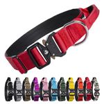 TSPRO Premium Dog Collar with Handle Thick Dog Collar Adjustable Dog Collar Heavy Duty Quick-Release Metal Buckle Dog Collar for Small or Medium to Extra Large Dogs(L-RED)