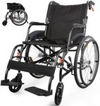 Wheelchairs for Adults, WHLICKS 2025 Premium Comfortable Transport Wheelchair Lightweight Foldable，25lb Portable Transfer Chair for Seniors with Swing-Away footrests and Anti Tipper, 264lb Capacity