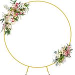 Wokceer Round Backdrop Stand 7.2FT Circle Balloon Arch Frame Circle Backdrop Stand Gold Round Arch for Wedding Birthday Party Bridal Shower Anniversary Event Ceremony Decoration