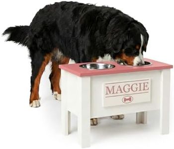 GTW Elevated Dog Bowl Stand for Large Dogs - Customized Feeding Station with Storage & Stainless Steel Bowls (X-Large, Magenta)