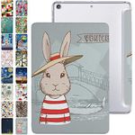 DuraSafe Cases for iPad Mini 7.9 Inch 5 Gen [ Mini 5th Generation 2019 ] A2133 A2124 A2126 MUXH2HN/A MUXF2HN/A MUXG2HN/A Trifold Printed PC Lightweight Protective Clear Back Cover - Bunny Hat