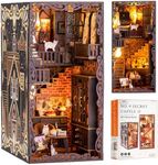 Marycele Book Nook Kit for Adults Teens, 3D Puzzles for Adults Bookshelf Decor, Wooden Booknook with Sensor Light, DIY Kits for Adults Crafts, Christmas Birthday Gifts for Him (Booknook Secret Castle)