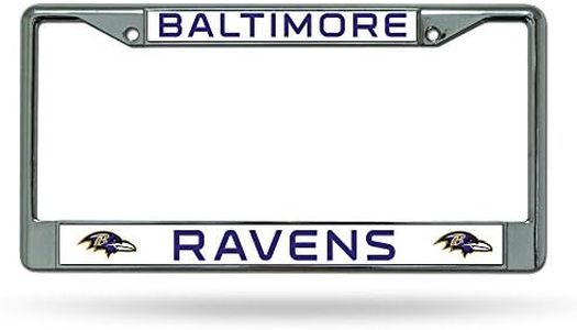 Rico Industries NFL Baltimore Ravens Standard Chrome License Plate Frame , 6 x 12.25"