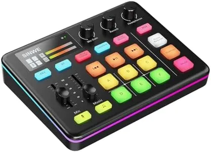 SINWE G1 Pro Gaming Audio Mixer: RGB Audio Interface with Bluetooth, XLR/48V Phantom Power, Fader & Mute Controls for Live Streaming,Podcasting, Gaming, PC/Console(Not for USB Mic)