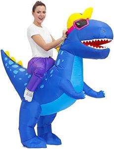 LUVSHINE Inflatable Dinosaur Costume Riding T-Rex Air Blow Up Easter Costume. Suitable for Outdoor Activities, Parties, Blue