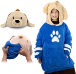 Plushible Dougie the Dog Kids Snugible 2-in-1 Wearable Blanket Hoodie, Transforming Pillow - Comfy Oversized Hoodie with Front Pocket - Blanket hoodie for kids