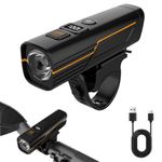 Proberos® Cycle Front Lights for Bicycle Riding, with Light Sensation & LCD Battery Display, USB Rechargeable Bike Light, Waterproof High Brightness LED Handlebar Light Night