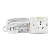 Bitcorp Extension Board 16A 20A 25A 3 Pin 1 Socket (5000) Load Capacity with Surge Protector 20 Meter Long Cable Cord for Heavy Duty Home Kitchen Office Outdoor Indoor Appliances (White)