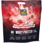 Time 4 Whey Protein Professional Time Release Grass Fed Native Whey Protein Powder, 85% Whey Concentrate, Partially Hydrolysed Whey Isolate, Micellar Casein, Leucine (Strawberries & Cream, 1.8kg Bag)