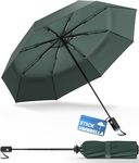 Rain-Mate Compact Travel Stick Umbrella - Portable Folding Windproof Umbrella - Auto Open & Close Button