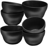 Bruntmor 8 Oz Ceramic Dessert Bowl Set of 6 in Matte Black, 8 Ounces Ceramic Chip and Dip Bowls, Small Ceramic Dish Set for Snacks, Nuts, Chip and Dip at Party and Thanksgiving