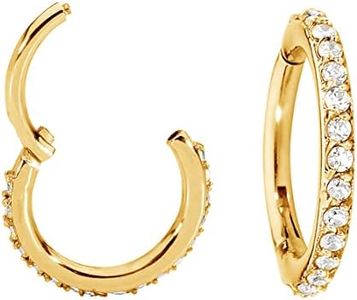 365 Sleepers Acero quirúrgico 316L unisex 16G gema segmento con bisagras anillo hélice tragus tabique nariz aro pendiente cuerpo piercing joyería 7 mm - 14 mm
