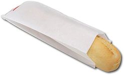 EPOSGEAR 4" x 14" (with 2" side gusset) White Thank You Greaseproof Paper Bags - Ideal for Bread, Baguettes, Batons, Subs, Baked Goods etc (1000)