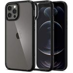 Spigen Ultra Hybrid Back Cover Case Compatible with iPhone 12 Pro/12 (TPU + Poly Carbonate | Matte Black)