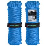 Amarine Made Double Braided Nylon Dock Lines 7700 lbs Breaking Strength (L: 30 ft. D:5/8 inch Eyelet: 12 inch) 2 Pack of Marine Mooring Rope Boat Dock Lines Working Load Limit:1540 lbs