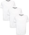 Kenneth Cole REACTION Mens T-Shirt Pack of 3 - UPF 50+ Cotton/Spandex Jersey Slim Fit White T Shirts for Men (White, X-Large)