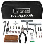 Hromee 56 Pieces Tire Repair Tools Kit for Car, Trucks, Motorcycle, ATV, RV Universal Emergency Flat Tire Puncture Repair Patch Set with Portable Bag