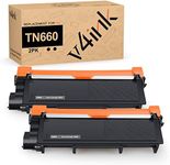 v4ink 2PK Compatible TN-660 Toner C