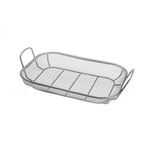 Outset Mesh Grill Roasting Basket with Handles, Stainless Steel, 11" x 16.5" x 4.5"