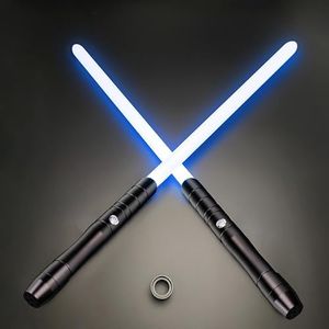 TXQ SABER 2 PCS Children's Lightsaber with 4 Realistc Smooth Swing Sound Fonts RGB 12 Colors to Change,23 Inch PC Blade for Kids Heavy Dueling(with Connector)