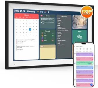 Micpop Digital Calendar 15.6" Smart Calendar&Chore Chart, 1920*1080 Interactive Touchscreen Electronic Calendar for Family Schedules, 64GB Wifi Meal Planner, Wall&Desk Mountable, 2025 Calendar-Black