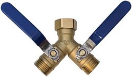 Cbumane Brass Garden Hose Diverter 2-Way Heavy Duty, Y-Valve Hose, Hose splitter,US Gauge Stainless Steel Extended Handle Diverter, 3/4’ GHT Threaded Y-Valve Garden Hose Tap Adapter