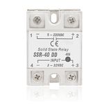 Solid State Relay, 40A SSR-40 Relay, Input: 3-32VDC 6-12mA, Output: 5-220VDC, bidirectional SCR, for petrochemical Equipment, Packaging Machinery, Packaging Machinery