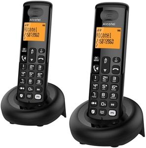 Alcatel E260 S.Voice Duo - Teléfono inalámbrico DECT con contestador con 2 teléfonos: diseño Compacto, Pantalla retroiluminada Grande, función Manos Libres, Bloqueo de Llamadas no deseadas