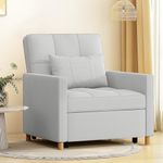 YODOLLA 31.5" Convertible Chair Bed, Sleeper Sofa for Adults, 3-in-1 Pull Out Sofa Chair with Side Pocket, Pillow and Adjustable Backrest for Small Space, Apartment, Living Room, Grey