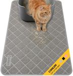 Conlun Cat Litter Mat Litter Trapping Mat, Cat Litter Tray Mat, Premium PVC Grid Mesh Scatter Control Design Litter Box Mat, Waterproof Urine Resistant Material, Easy to Clean, 61 x 43cm Grey