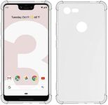 USTIYA Case for Google Pixel 3 Clear TPU Four Corners Protective Cover Transparent Soft