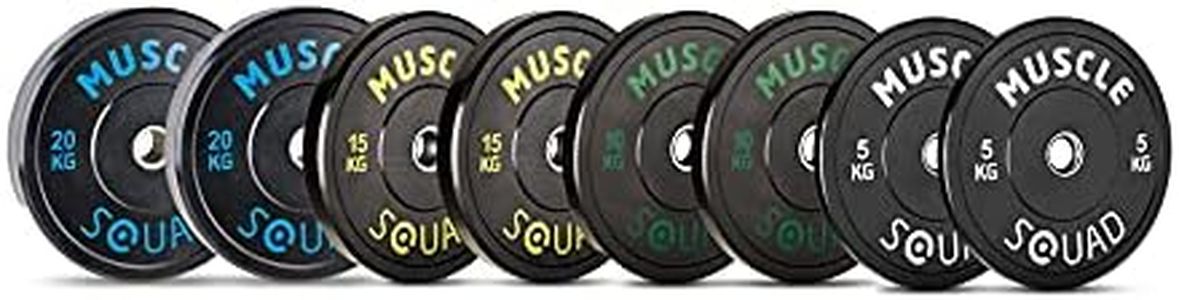 MuscleSquad Olympic Rubber Bumper Plates 5kg - 20kg Set