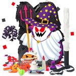 Halloween Pinata Ghost Pinata for Kids and Adults Halloween Pinata with Stick and Blindfold for Halloween Theme Party Decoration, Cute and Spooky Halloween Party Supplies