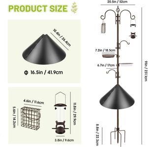 Urban Deco Bird Feeding Station Kit – Heavy Duty with Squirrel Baffle