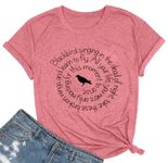 Cdiecer Country Music Shirt Women Blackbird Singing in The Dead of Night Tee Funny Beatles Shirt Vintage Short Sleeve Tops, Pink T-shirt, Medium